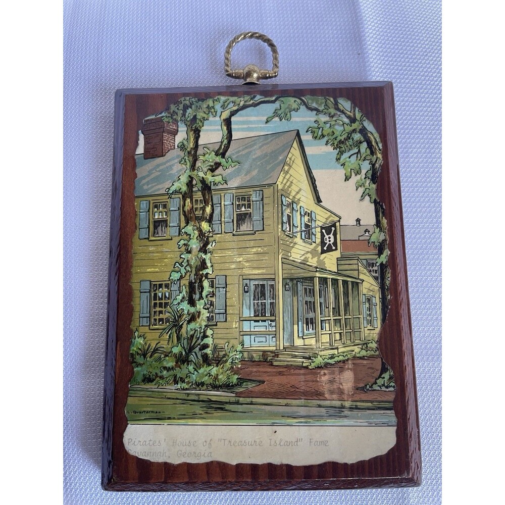 Vintage Leonora Quarterman Savannah GA‎ Wooden Plaques Set of 4 - Picture 7 of 12